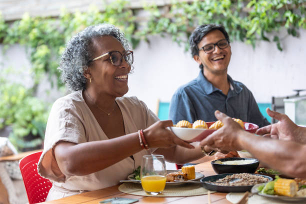istock Mother and son happy at dinner on a holiday 1968358934