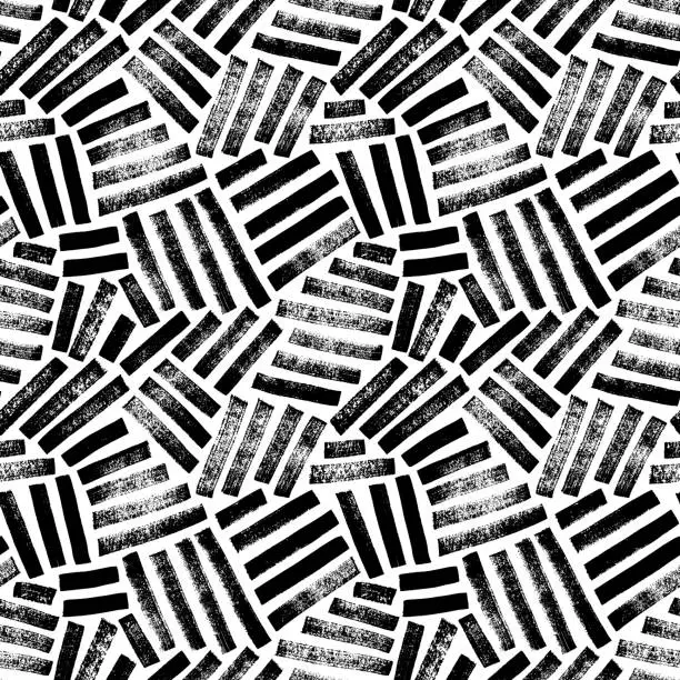 Vector illustration of Abstract basket texture with rough edges. Seamless pattern with fabric or textile weave motif.