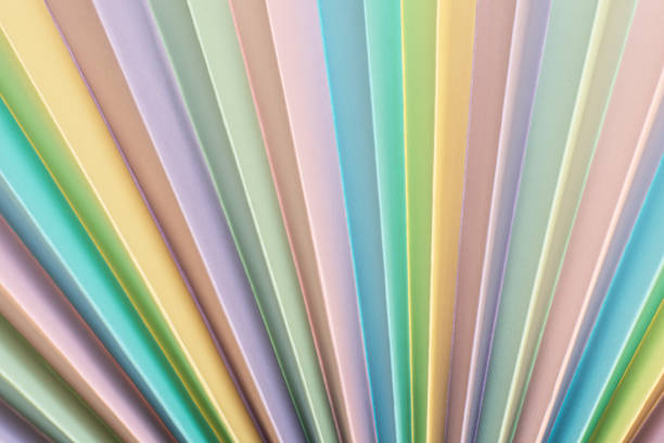 Set of colourful paper sheets close up
