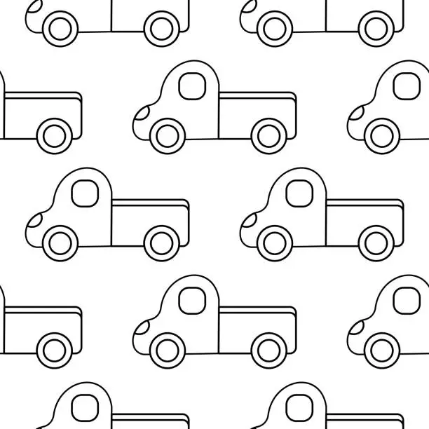 Vector illustration of car truck toy childrens day pattern textile
