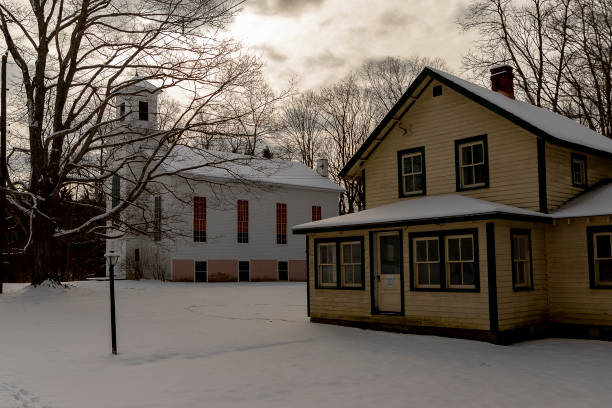 istock Abandoned town on a snowy winter afternoon 1968546502