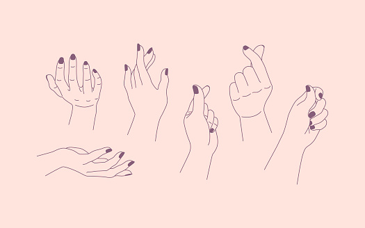 A versatile collection of lineout hand gestures showcasing diverse expressions and actions. This series features a range of hand movements and signs, providing a comprehensive set for various design needs.