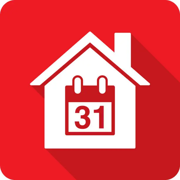 Vector illustration of House Calendar 31 Icon Silhouette