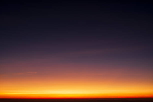 Beautiful skyline in sunrise over mountains