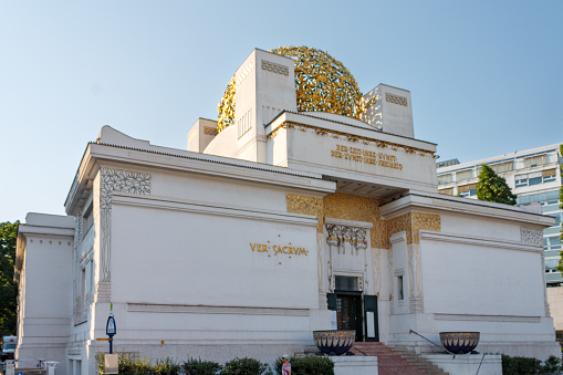 Vienna, Austria. June, 20 - 2013: The secession building with its golden dome in Vienna, Austria