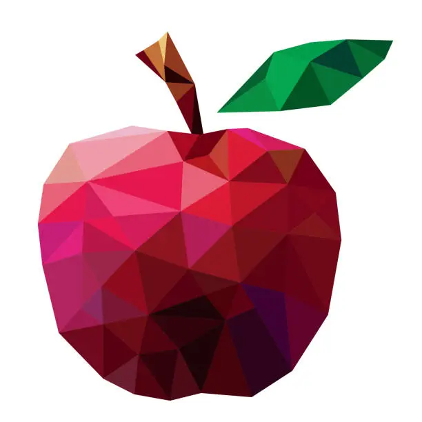 Vector illustration of Apple Low Poly