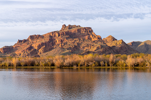 Dusk along the Salt River with the majestic Red Mountain almost glowing in the background.