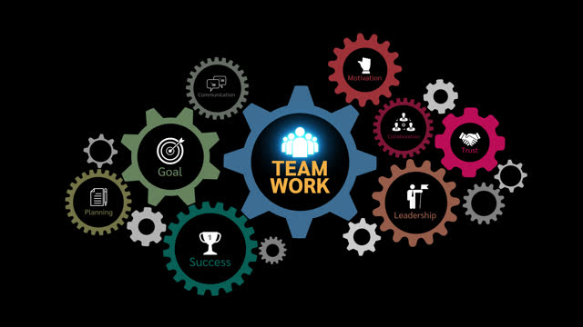 Business concept about teamwork gear working with other. Able use graphic isolated transparent background.