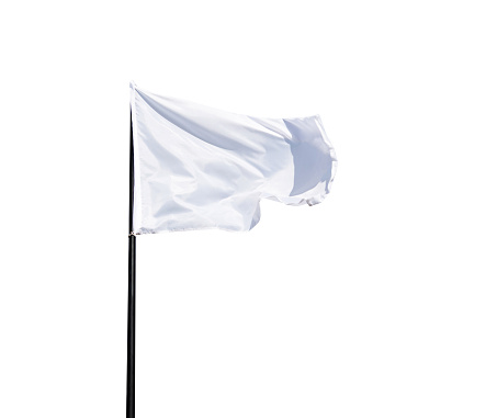 White flag flying against white background