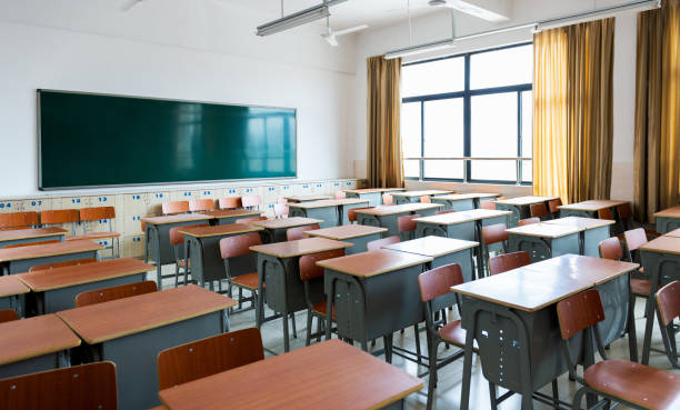 istock School classroom with desks and chalkboard in Chinese high school 1968967673