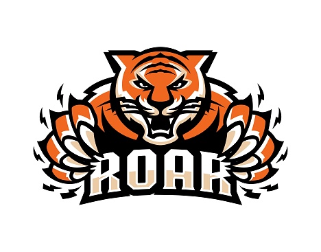 Tiger roar illustration logo template