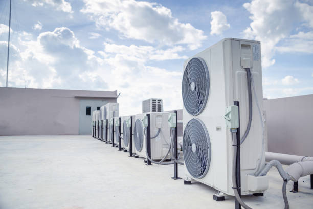 istock Air conditioning outdoor unit compressor install outside the building. 1969005332