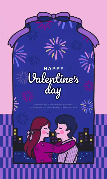 Vector illustration of happy valentine's day. hand drawn style. vector graphics.