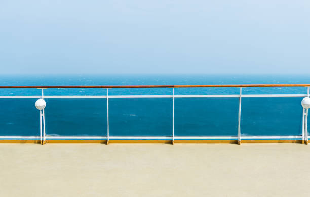 istock Deck of luxury cruise ship and blue sky 1969039203