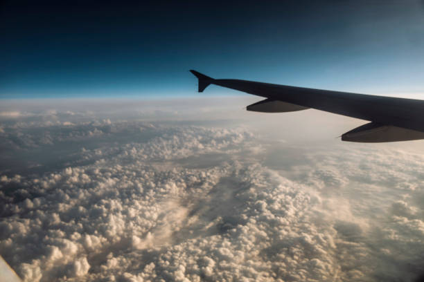 Free Stock Photo of Airplane wing over fluffy clouds view | Download ...