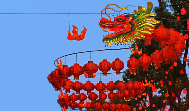 istock Chinese traditional illuminated dragon lantern's. 1969082755
