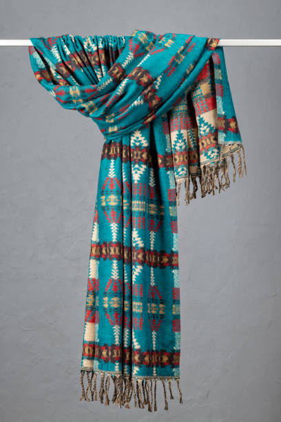 istock Warm woolen, ethnic blankets, stoles, scarves. 1969125097