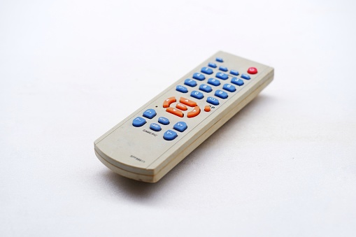Digital TV remote control isolated on white background