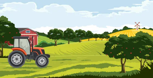 Vector illustration of vector illustration farm