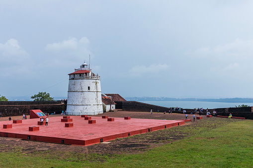 Fort Aguada is a well-preserved seventeenth-century Portuguese fort, along with a lighthouse, standing in Goa, India, on Sinquerim Beach, overlooking the Arabian Sea. It is an ASI protected Monument of National Importance in Goa.