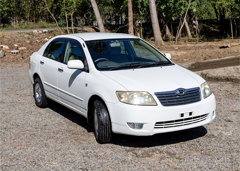 Abha, Saudi Arabia - March 16, 2016: Land Cruiser car toyota model in 2015 in the desert