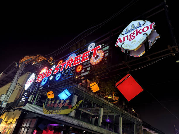 Memphis, Tennessee USA - November 1, 2023:  Neon signs along Beale Street Entertainment District famous strip of music venues, clubs, bars and shops known for their blues music history in Memphis Tennessee