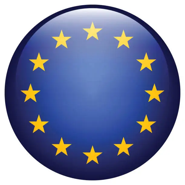 Vector illustration of Flag of the European Union. Flag icon. Standard color. Circle icon flag. 3d illustration. Computer illustration. Digital illustration. Vector illustration.