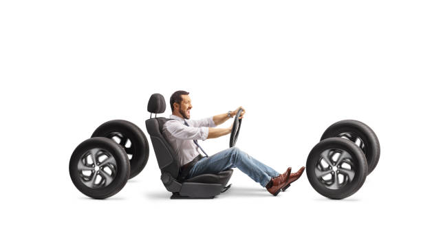 istock Angry driver in a car seat honking 1969365469