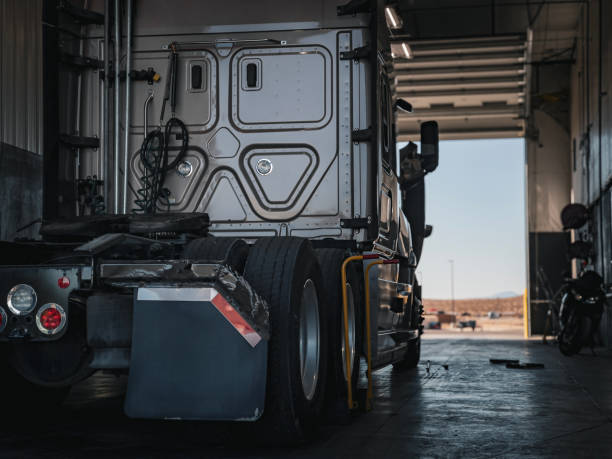 istock Semi-truck in a Service Bay 1969390567
