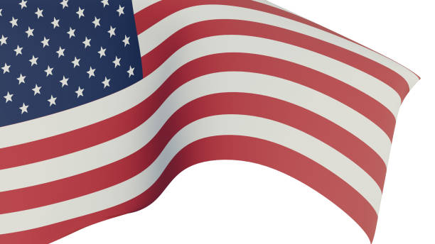 US flag. American flag on transparent background.