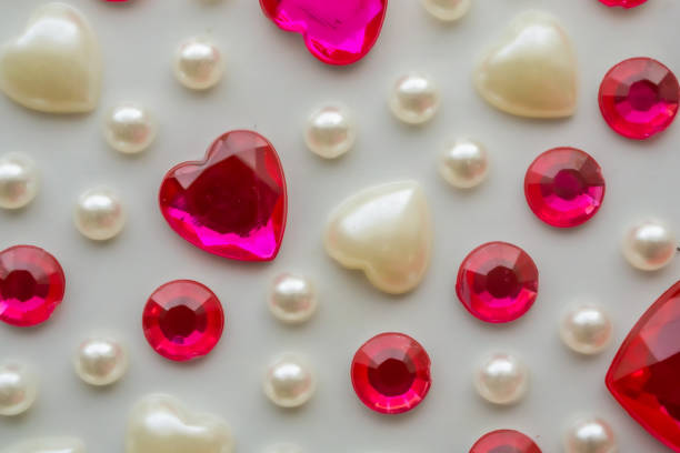 jewelry sticker decorated on white paper background