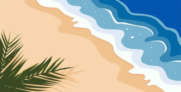 Vector illustration of vector background of beautiful beach