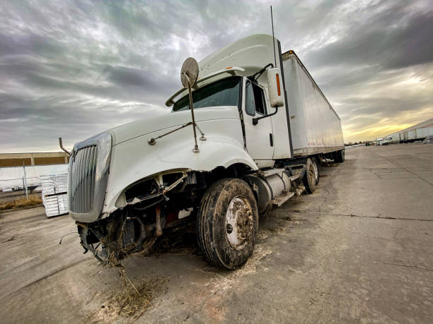 istock Semi-truck That Was Involved in an Accident 1969417545