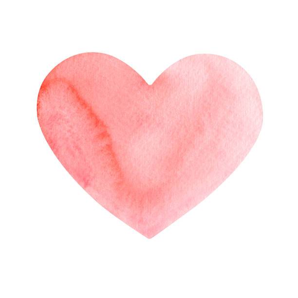 istock Hand painted pink watercolor heart isolated on a white background. 1969442383