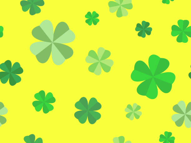 istock Four leaf clover seamless pattern. Green clover for St. Patrick's Day. Clover is a symbol of good luck. Background for promotional products, cards and prints. Vector illustration 1969451262