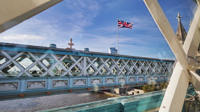 British flag flying over Tower Bridge