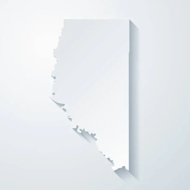 Vector illustration of La Salle Parish, Louisiana. Map with paper cut effect on blank background