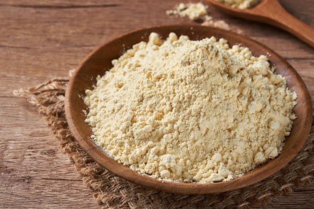 istock chickpea chick pea legume flour in wood bowl on food table rustic background 1969458933