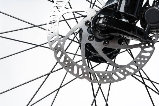 istock Bicycle wheel isolated over white background close up 1969471577