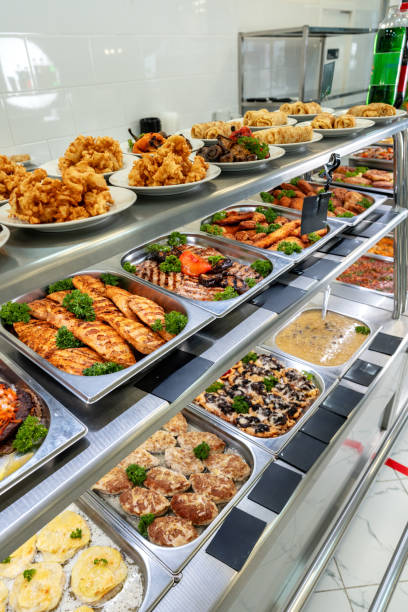 istock Display with fresh cooked food in a canteen 1969472649
