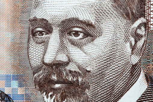 Stjepan Radic a closeup portrait from Croatian money - Kuna