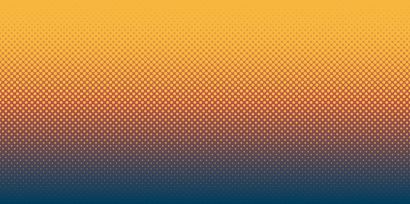 Modern and trendy background. Halftone design with a lot of dots and beautiful color gradient. This illustration can be used for your design, with space for your text (colors used: Yellow, Orange, Red, Brown, Blue, Black ). Vector Illustration (EPS file, well layered and grouped), wide format (2:1). Easy to edit, manipulate, resize or colorize. Vector and Jpeg file of different sizes.