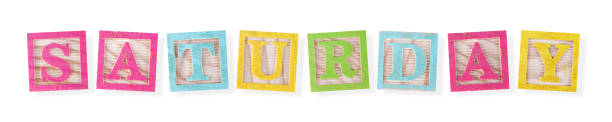 istock Saturday concept with childs wood blocks 1969508340