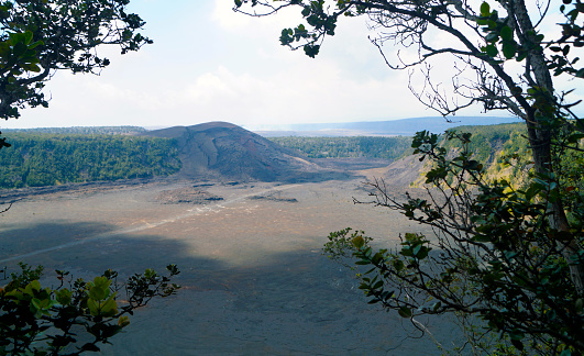 Active caldera of Kilauea volcano, Big Island, Hawaii - United States