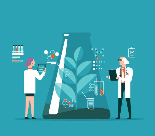 Vector illustration of laboratory - biotechnology science