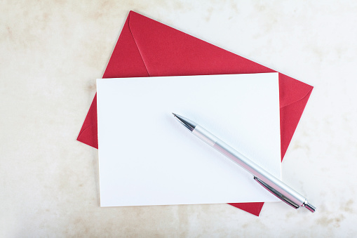 Old envelope isolated on a white
