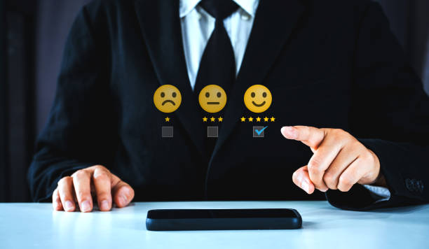 istock Customer Satisfaction Survey concept, 5-star satisfaction,service experience rating,ISO certification and standardization concept., satisfaction feedback review, good quality most. 1969606315