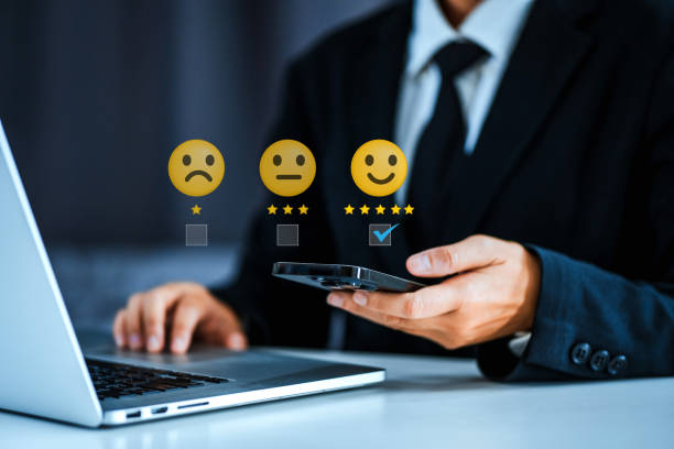 istock Customer Satisfaction Survey concept, 5-star satisfaction,service experience rating,ISO certification and standardization concept., satisfaction feedback review, good quality most. 1969606853