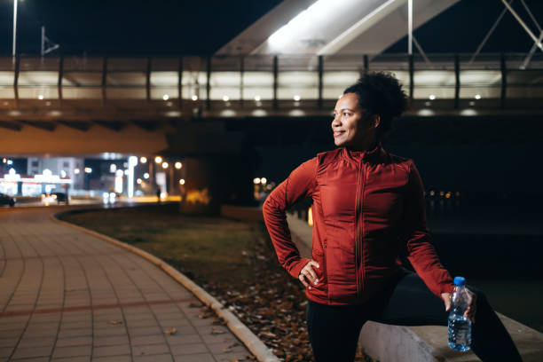 istock Preparing for fitness at night 1969615330