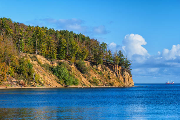The Baltic Sea coastline in Gdynia Orlowo, northern Poland.